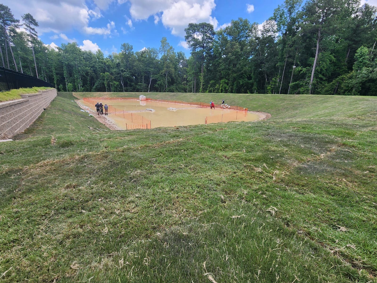 Sod installation establishing a lawn