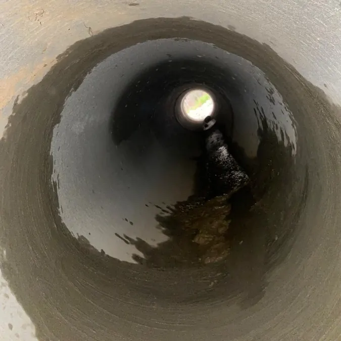 Interior of the stormwater pipe after sealing