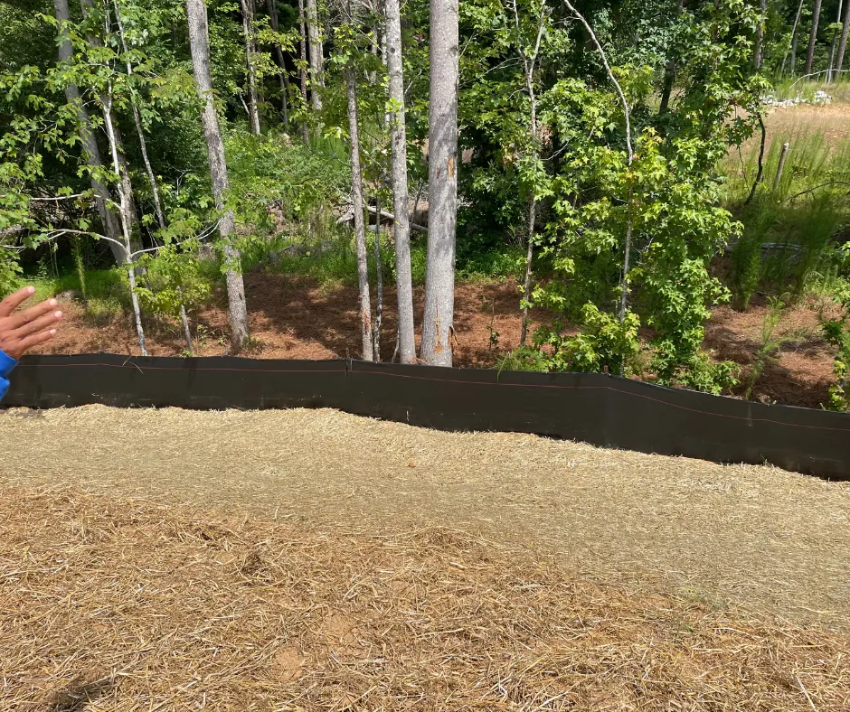 Silt fence and slope stabilization